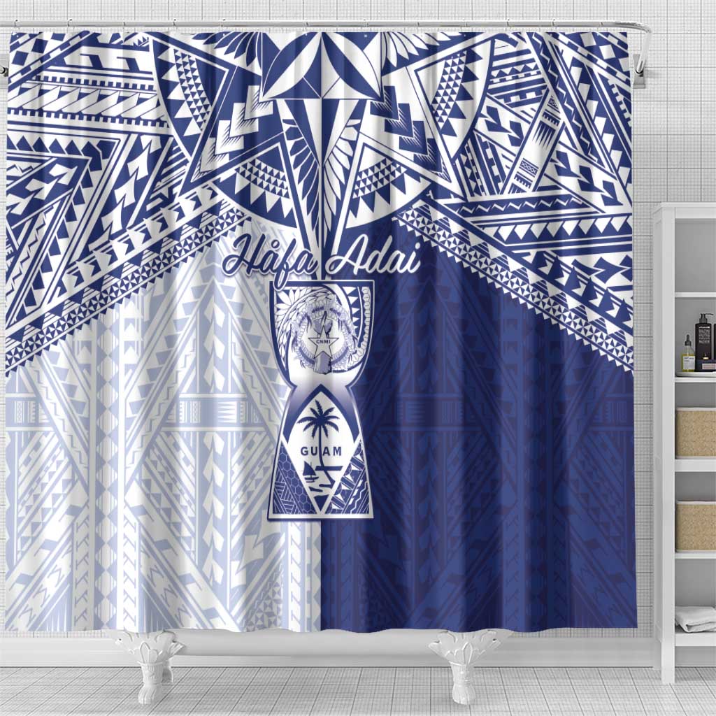 Northern Mariana Islands And Guam Shower Curtain Latte Stone With Tribal Pattern LT05 - Polynesian Pride