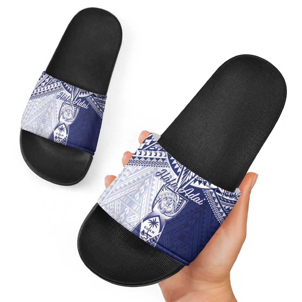 Northern Mariana Islands And Guam Slide Sandals Latte Stone With Tribal Pattern LT05 - Polynesian Pride