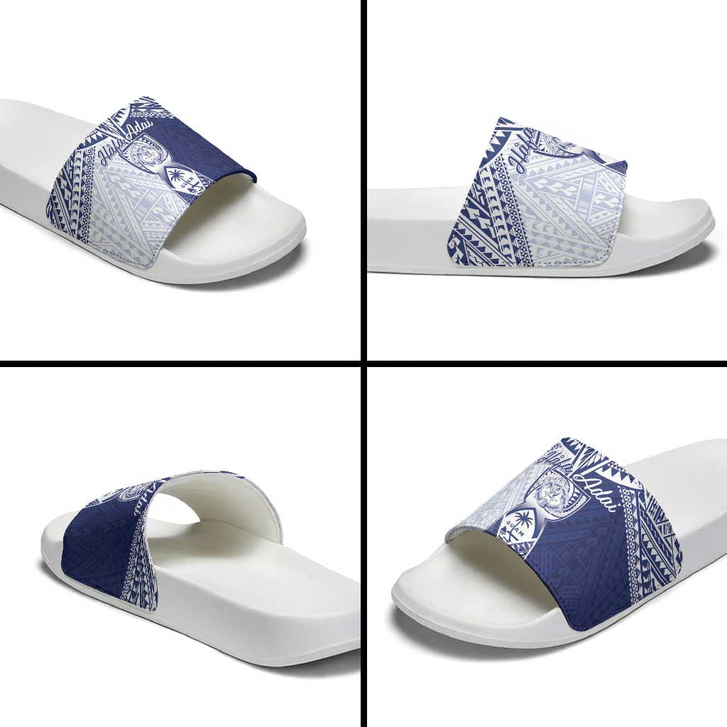 Northern Mariana Islands And Guam Slide Sandals Latte Stone With Tribal Pattern LT05 - Polynesian Pride