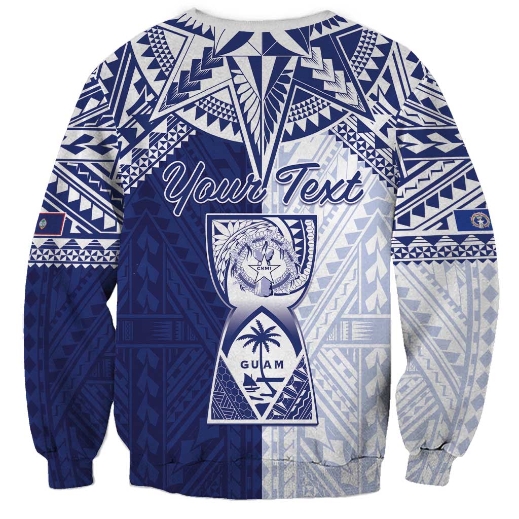 Personalised Northern Mariana Islands And Guam Sweatshirt Latte Stone With Tribal Pattern LT05 - Polynesian Pride