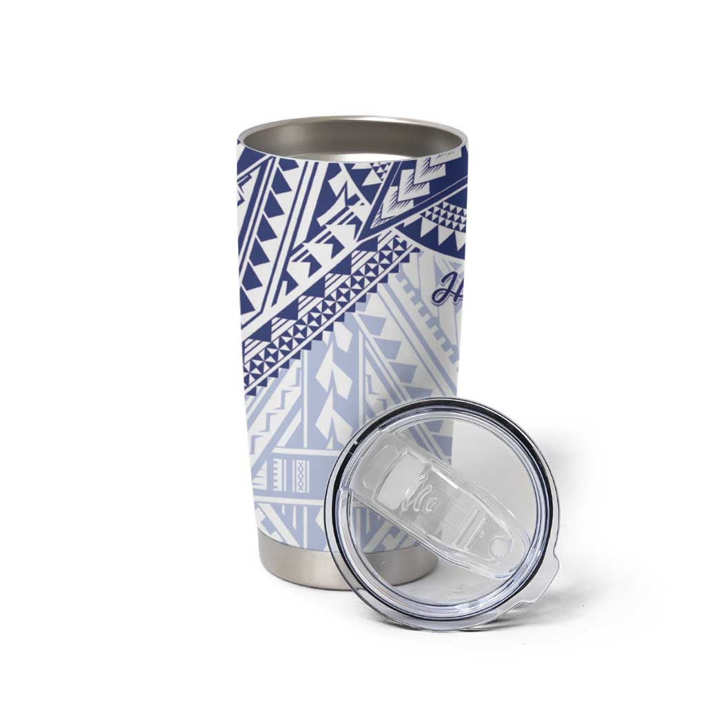 Northern Mariana Islands And Guam Tumbler Cup Latte Stone With Tribal Pattern LT05 - Polynesian Pride