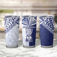 Northern Mariana Islands And Guam Tumbler Cup Latte Stone With Tribal Pattern LT05 - Polynesian Pride