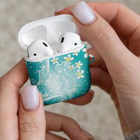 Polynesian Jellyfish AirPods Case With Plumeria Teal LT05 - Polynesian Pride
