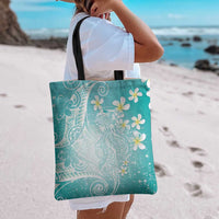 Polynesian Jellyfish Tote Bag With Plumeria Teal LT05 - Polynesian Pride