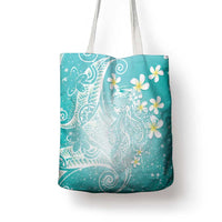 Polynesian Jellyfish Tote Bag With Plumeria Teal LT05 - Polynesian Pride