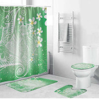 Polynesian Jellyfish Bathroom Set With Plumeria Green LT05 Bathroom Set (4 pcs) Green - Polynesian Pride