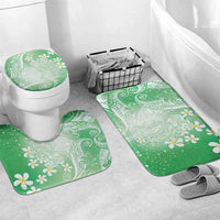 Polynesian Jellyfish Bathroom Set With Plumeria Green LT05 Mat Set Only (3 pcs) One Size Green - Polynesian Pride