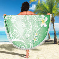Polynesian Jellyfish Beach Blanket With Plumeria Green LT05 - Polynesian Pride
