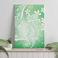 Polynesian Jellyfish Canvas Wall Art With Plumeria Green LT05 - Polynesian Pride