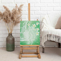 Polynesian Jellyfish Canvas Wall Art With Plumeria Green LT05 - Polynesian Pride