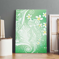Polynesian Jellyfish Canvas Wall Art With Plumeria Green LT05 - Polynesian Pride