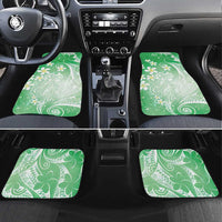 Polynesian Jellyfish Car Mats With Plumeria Green LT05 Set 4pcs Green - Polynesian Pride