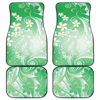 Polynesian Jellyfish Car Mats With Plumeria Green LT05 - Polynesian Pride