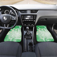 Polynesian Jellyfish Car Mats With Plumeria Green LT05 Set 2pcs - Front Green - Polynesian Pride