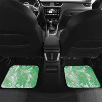 Polynesian Jellyfish Car Mats With Plumeria Green LT05 Set 2pcs - Back Green - Polynesian Pride