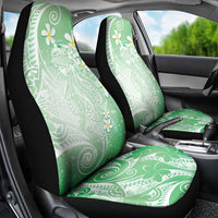 Polynesian Jellyfish Car Seat Cover With Plumeria Green LT05 - Polynesian Pride