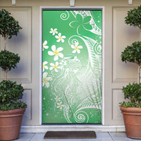 Polynesian Jellyfish Door Cover With Plumeria Green LT05 Green - Polynesian Pride