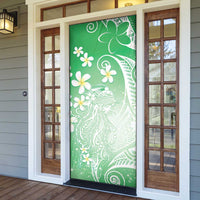 Polynesian Jellyfish Door Cover With Plumeria Green LT05 - Polynesian Pride