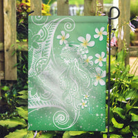 Polynesian Jellyfish Garden Flag With Plumeria Green LT05 Garden Flag Green - Polynesian Pride