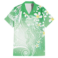 Polynesian Jellyfish Hawaiian Shirt With Plumeria Green LT05 Green - Polynesian Pride