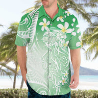 Polynesian Jellyfish Hawaiian Shirt With Plumeria Green LT05 - Polynesian Pride