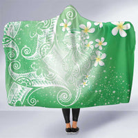 Polynesian Jellyfish Hooded Blanket With Plumeria Green LT05 One Size Green - Polynesian Pride