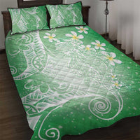 Polynesian Jellyfish Quilt Bed Set With Plumeria Green LT05 Green - Polynesian Pride