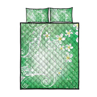 Polynesian Jellyfish Quilt Bed Set With Plumeria Green LT05 - Polynesian Pride