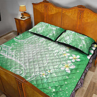 Polynesian Jellyfish Quilt Bed Set With Plumeria Green LT05 - Polynesian Pride
