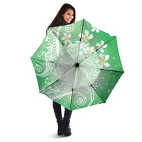 Polynesian Jellyfish Umbrella With Plumeria Green LT05 - Polynesian Pride
