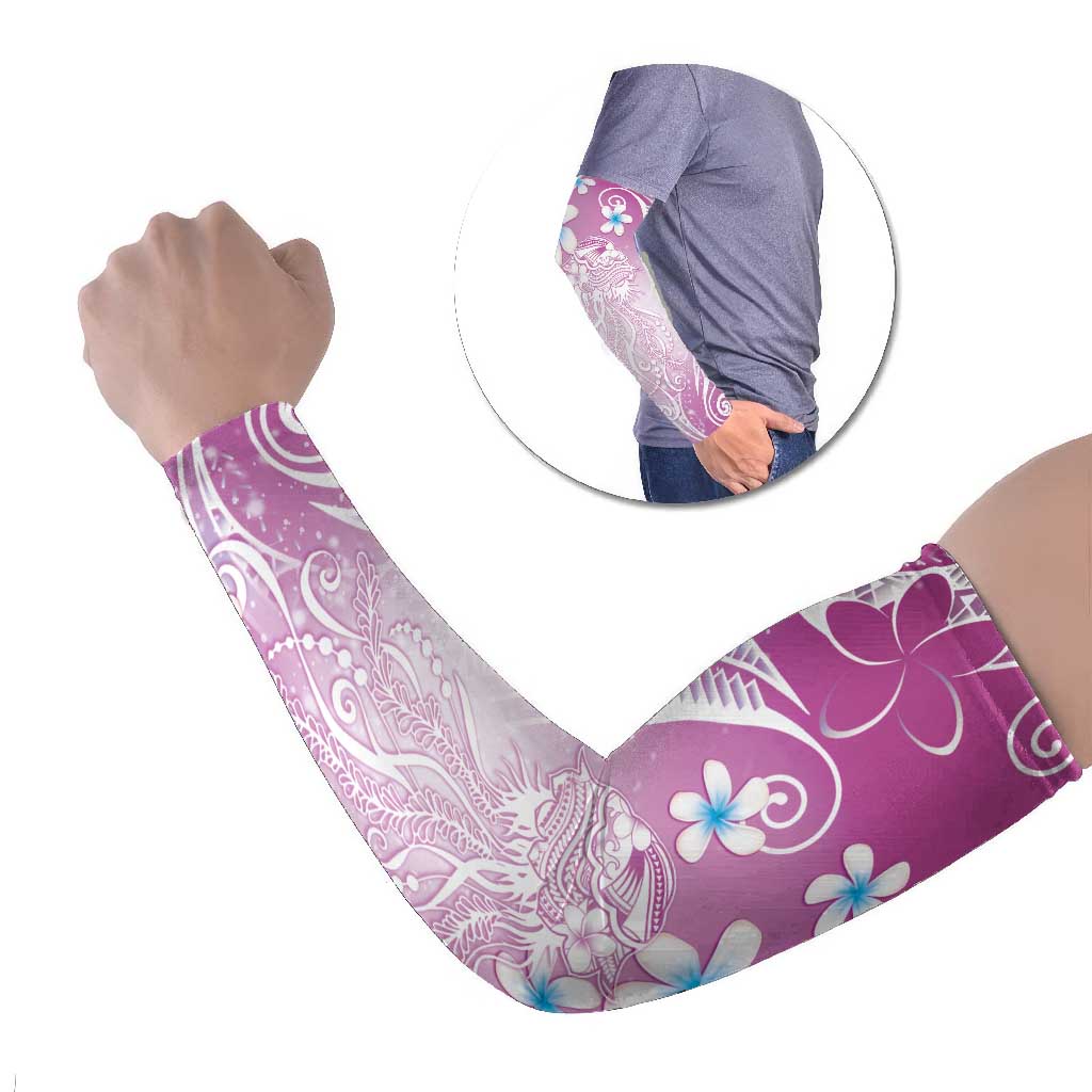 Polynesian Jellyfish Arm Sleeves With Plumeria Pink LT05 Set of 2 Pink - Polynesian Pride