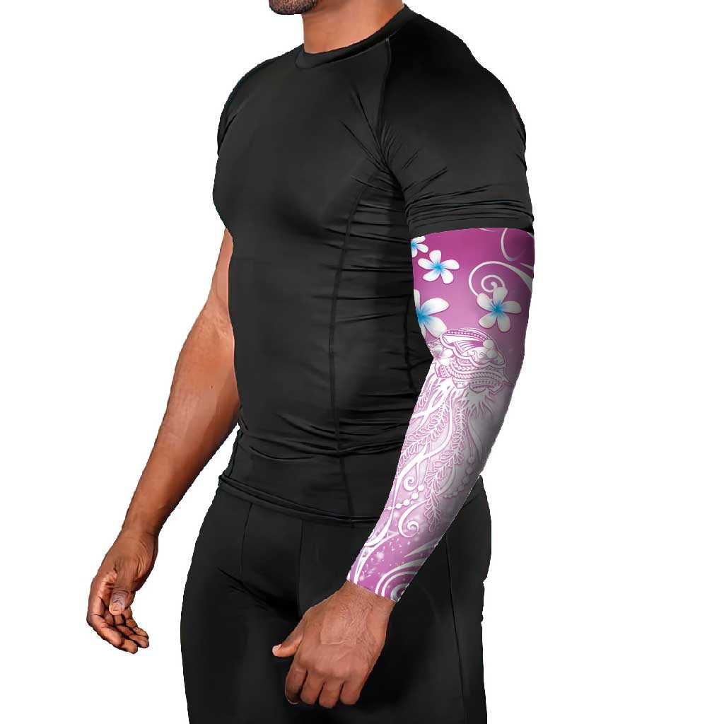 Polynesian Jellyfish Arm Sleeves With Plumeria Pink LT05 - Polynesian Pride