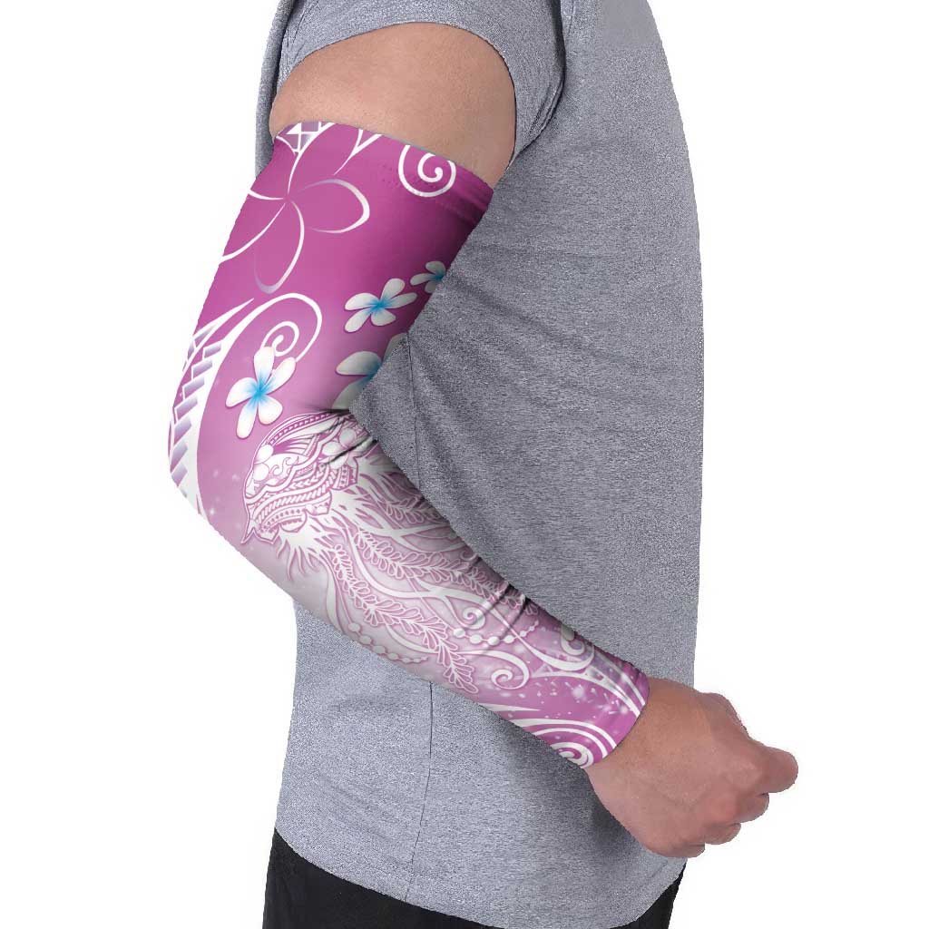 Polynesian Jellyfish Arm Sleeves With Plumeria Pink LT05 - Polynesian Pride