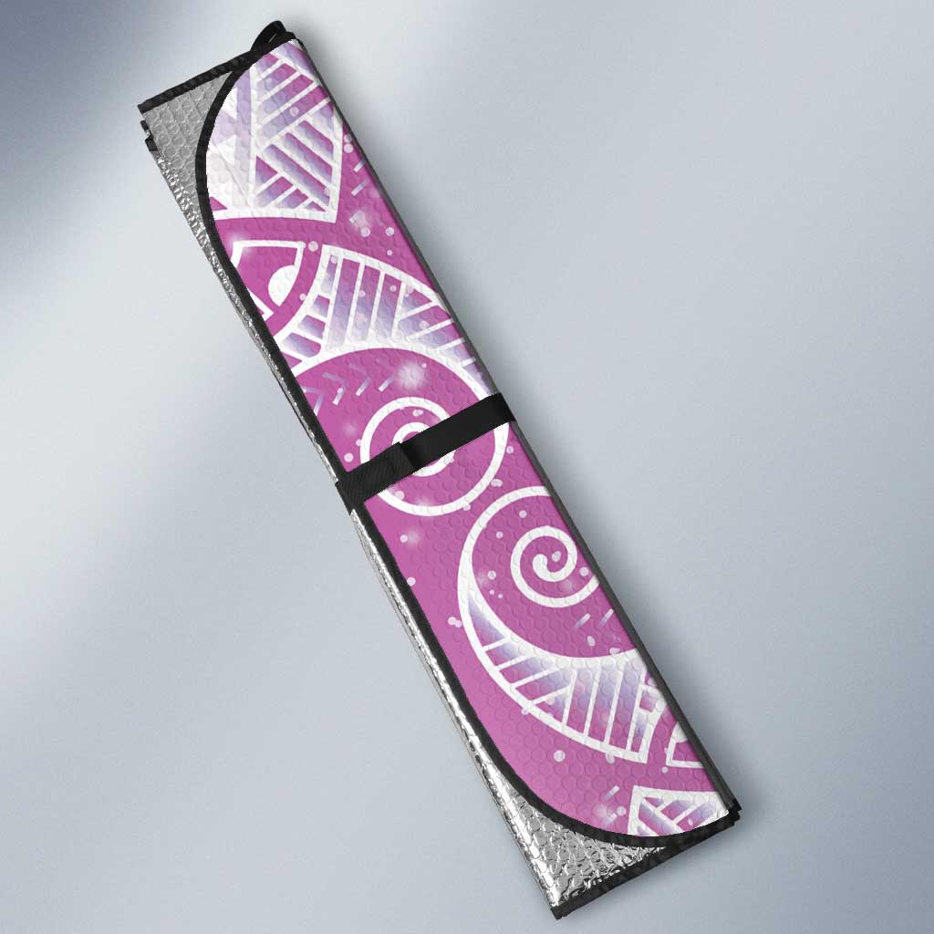 Polynesian Jellyfish Auto Sun Shade With Plumeria Pink LT05 - Polynesian Pride