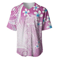 Polynesian Jellyfish Baseball Jersey With Plumeria Pink LT05 Pink - Polynesian Pride