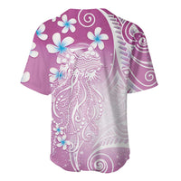 Polynesian Jellyfish Baseball Jersey With Plumeria Pink LT05 - Polynesian Pride