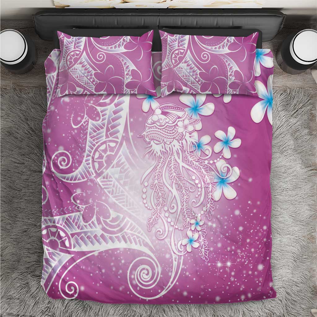 Polynesian Jellyfish Bedding Set With Plumeria Pink LT05 Pink - Polynesian Pride