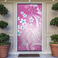 Polynesian Jellyfish Door Cover With Plumeria Pink LT05 Pink - Polynesian Pride