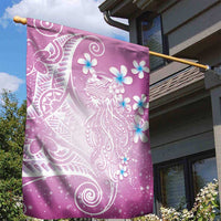 Polynesian Jellyfish Garden Flag With Plumeria Pink LT05 - Polynesian Pride