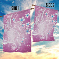 Polynesian Jellyfish Garden Flag With Plumeria Pink LT05 - Polynesian Pride