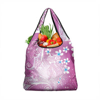 Polynesian Jellyfish Grocery Bag With Plumeria Pink LT05 1-pack One Size Pink - Polynesian Pride