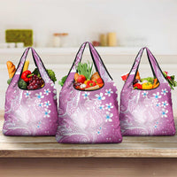 Polynesian Jellyfish Grocery Bag With Plumeria Pink LT05 3-pack One Size Pink - Polynesian Pride