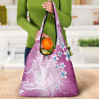 Polynesian Jellyfish Grocery Bag With Plumeria Pink LT05 - Polynesian Pride