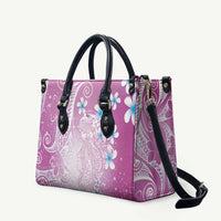 Polynesian Jellyfish Leather Bag With Plumeria Pink LT05 Pink - Polynesian Pride