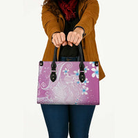 Polynesian Jellyfish Leather Bag With Plumeria Pink LT05 - Polynesian Pride
