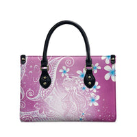 Polynesian Jellyfish Leather Bag With Plumeria Pink LT05 - Polynesian Pride