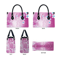 Polynesian Jellyfish Leather Bag With Plumeria Pink LT05 - Polynesian Pride