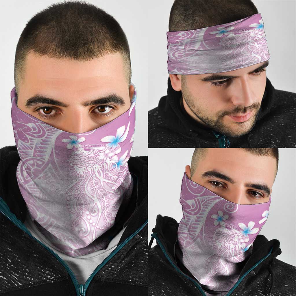 Polynesian Jellyfish Neck Gaiter With Plumeria Pink LT05 - Polynesian Pride