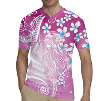 Polynesian Jellyfish Rugby Jersey With Plumeria Pink LT05 - Polynesian Pride