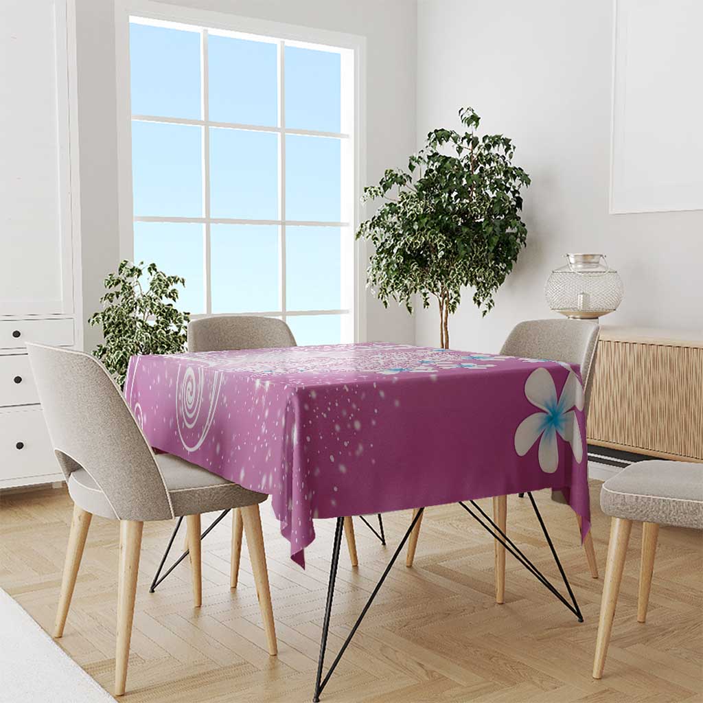 Polynesian Jellyfish Tablecloth With Plumeria Pink LT05 - Polynesian Pride